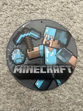 Minecraft Diamond Armor Wall Sign - Blue & Gray